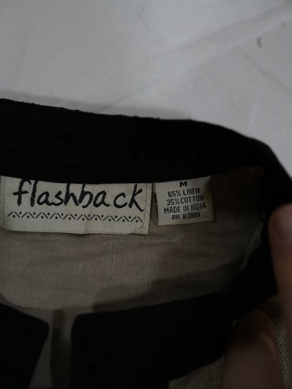 lashback Boho Art to Wear Patchwork Linen Jacket Embroidered Cottagecore M - Picture 4 of 6